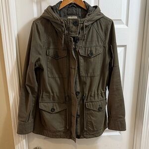 Levi's Army Green Military Hooded Jacket